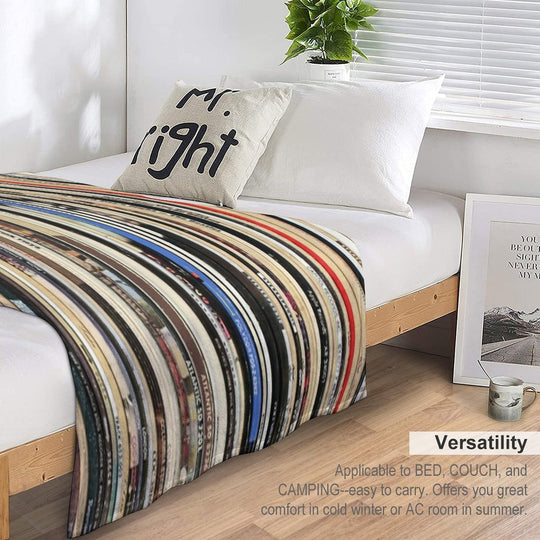 Classic Rock Vinyl Records Wrinkle-free Throw Blanket