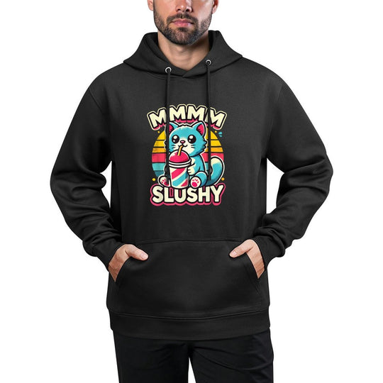 Funny Slushy Cat  Cute Cat Drinking Slushy Casual Wear Hoodie
