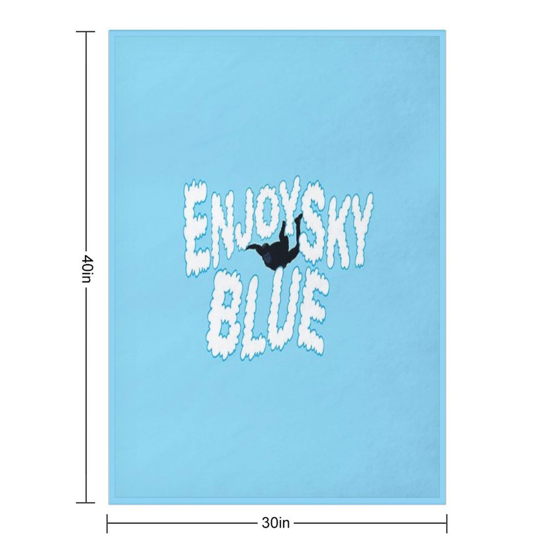 Enjoy Sky Blue Shrink-resistant Throw Blanket