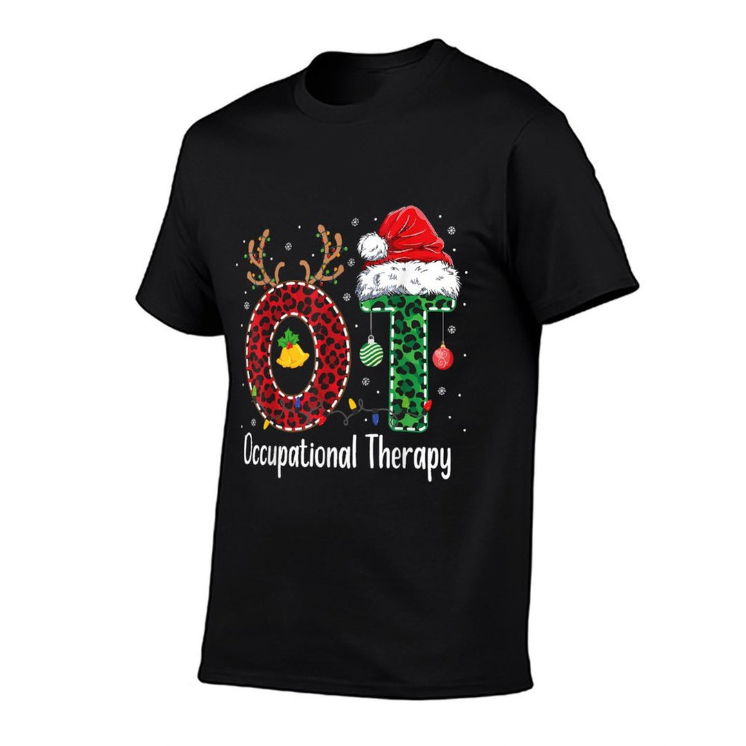 Occupational Therapy Christmas Santa Hat OT Therapist  Oversized Silhouette T-Shirt