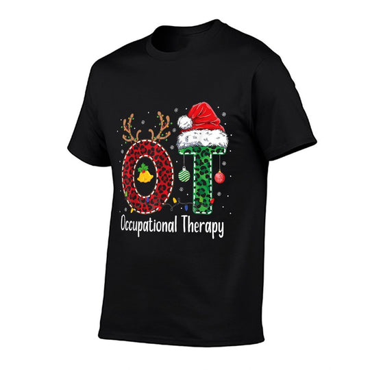 Occupational Therapy Christmas Santa Hat OT Therapist  Oversized Silhouette T-Shirt