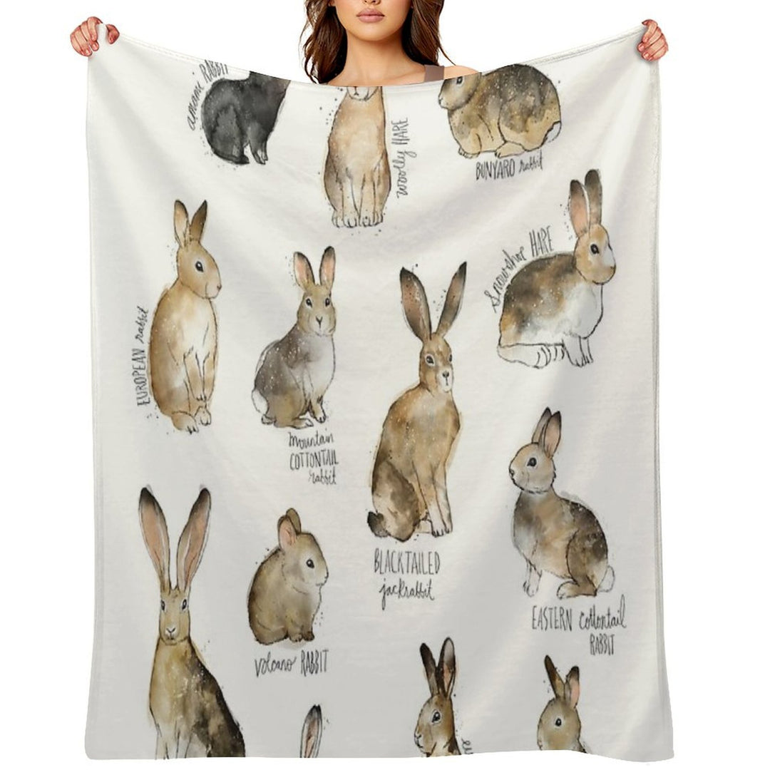 Rabbits & Hares Compact Throw Blanket