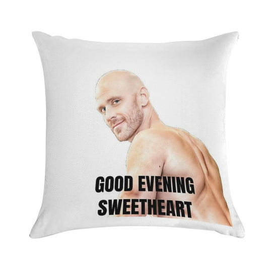 Johnny Sins Good Evening Sweetheart Soft Short Plush Fabric Throw Pillow