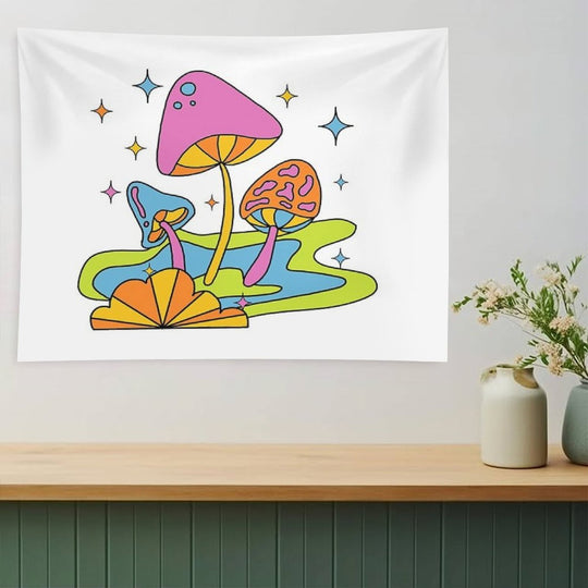 Groovy Psychedelic Mushrooms Tapestry