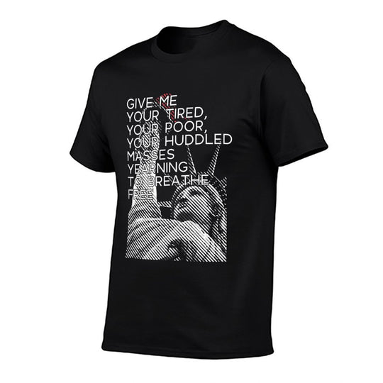 GIVE ME YOUR TIRED HUDDLED MASSES Statue of Liberty Meme  Oversized Silhouette T-Shirt