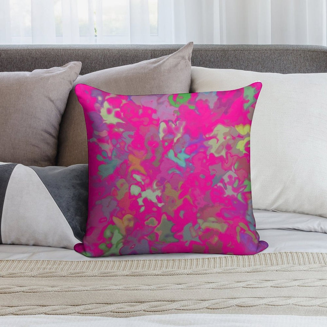 Fuchsia Print Soft Easy Maintenance Throw Pillow