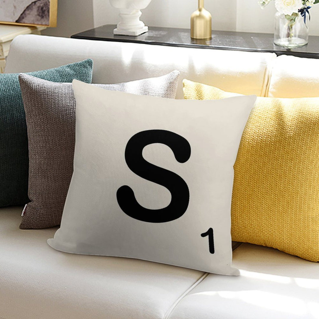 Scrabble Tile S Soft Luxury Feel Throw Pillow