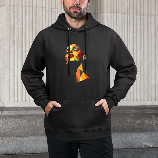 Geometric Woman Colorful Abstract Art Face Design Colorfast Hoodie