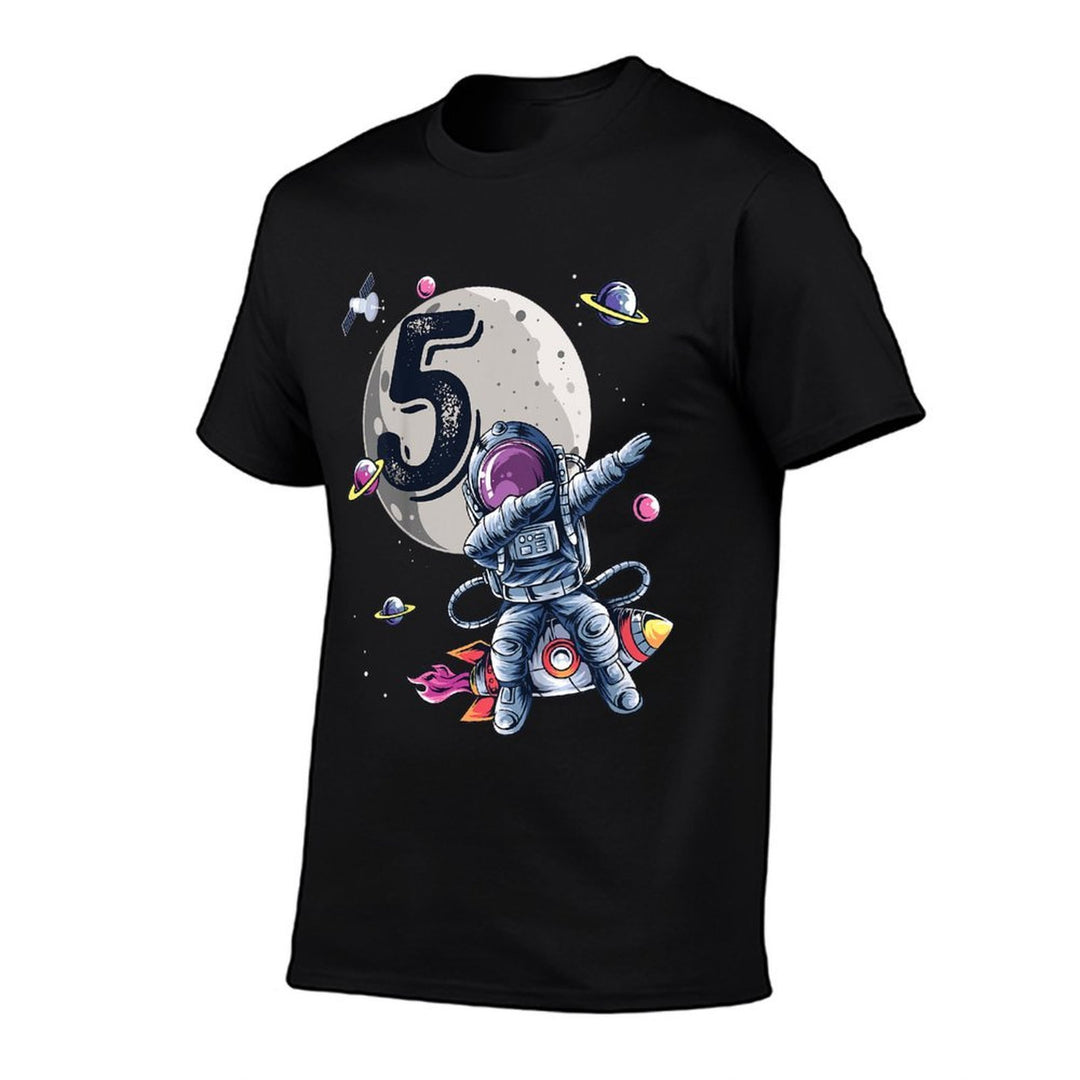 Kids 5 Years Old Birthday Boy Astronaut Gifts Space 5th B-Day  Quick-drying T-Shirt