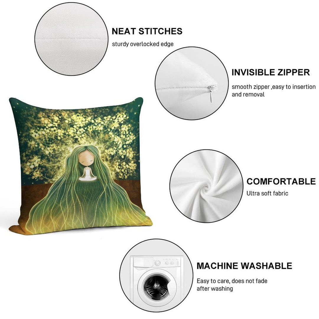 Magical Calm Grounding Yoga And Meditation Art Soft Durable Construction Throw Pillow