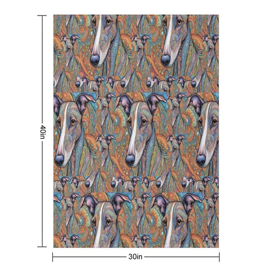 Paisley Hounds Machine-washable Throw Blanket