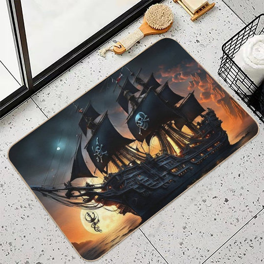 The Black Pearl Ship  Eco-Friendly Bath Mat