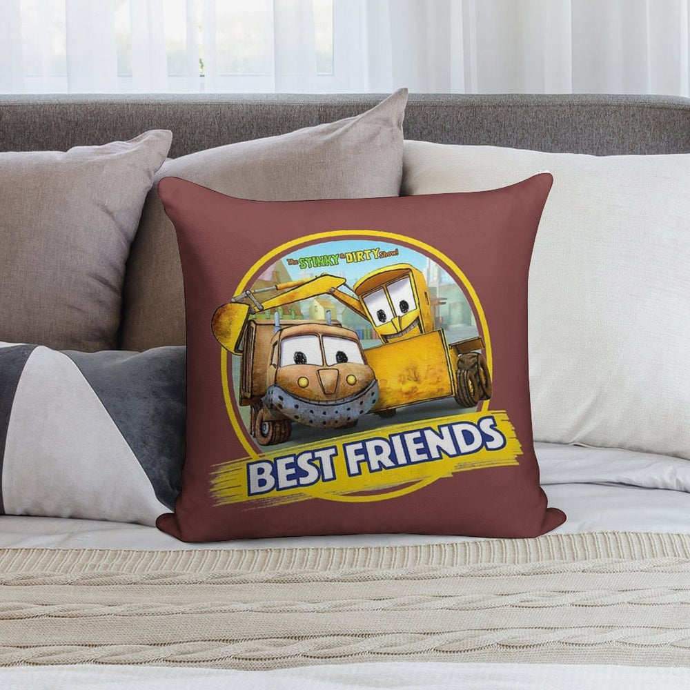 Kids The Stinky And Dirty Show - Best Friends Soft Easy Maintenance Throw Pillow