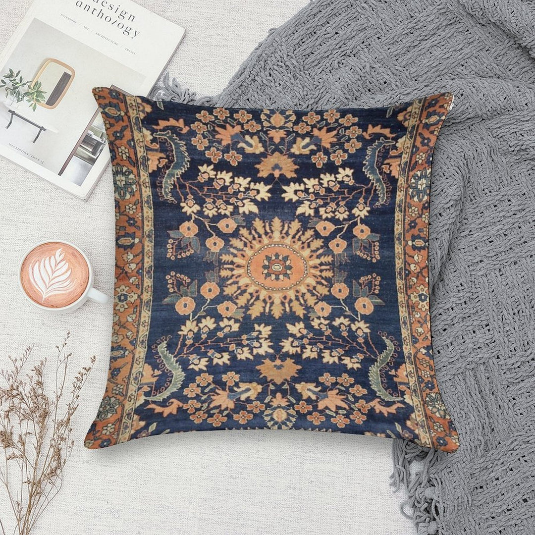 Sarouk Persian Floral Rug Print Soft Style Accent Throw Pillow