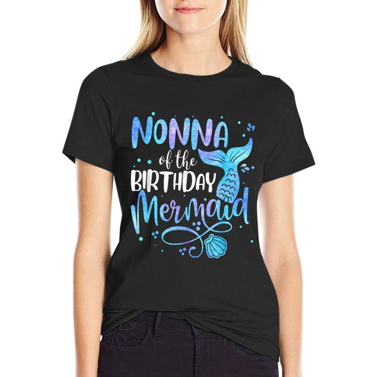 Nonna Of The Birthday Mermaid Family Matching Party Squad  Wrinkle-resistant T-Shirt
