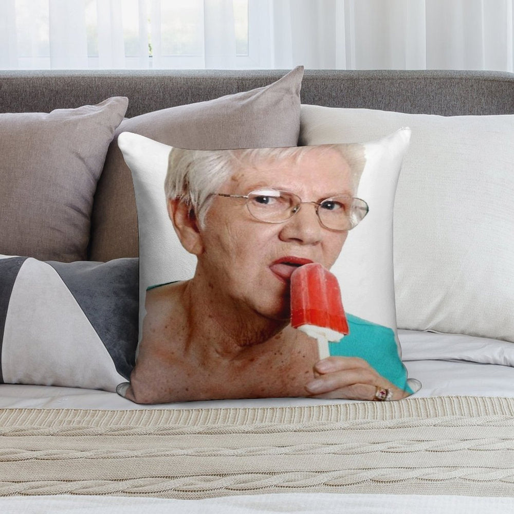 Granny Ice Lolly Soft Shrink-Resistant Throw Pillow