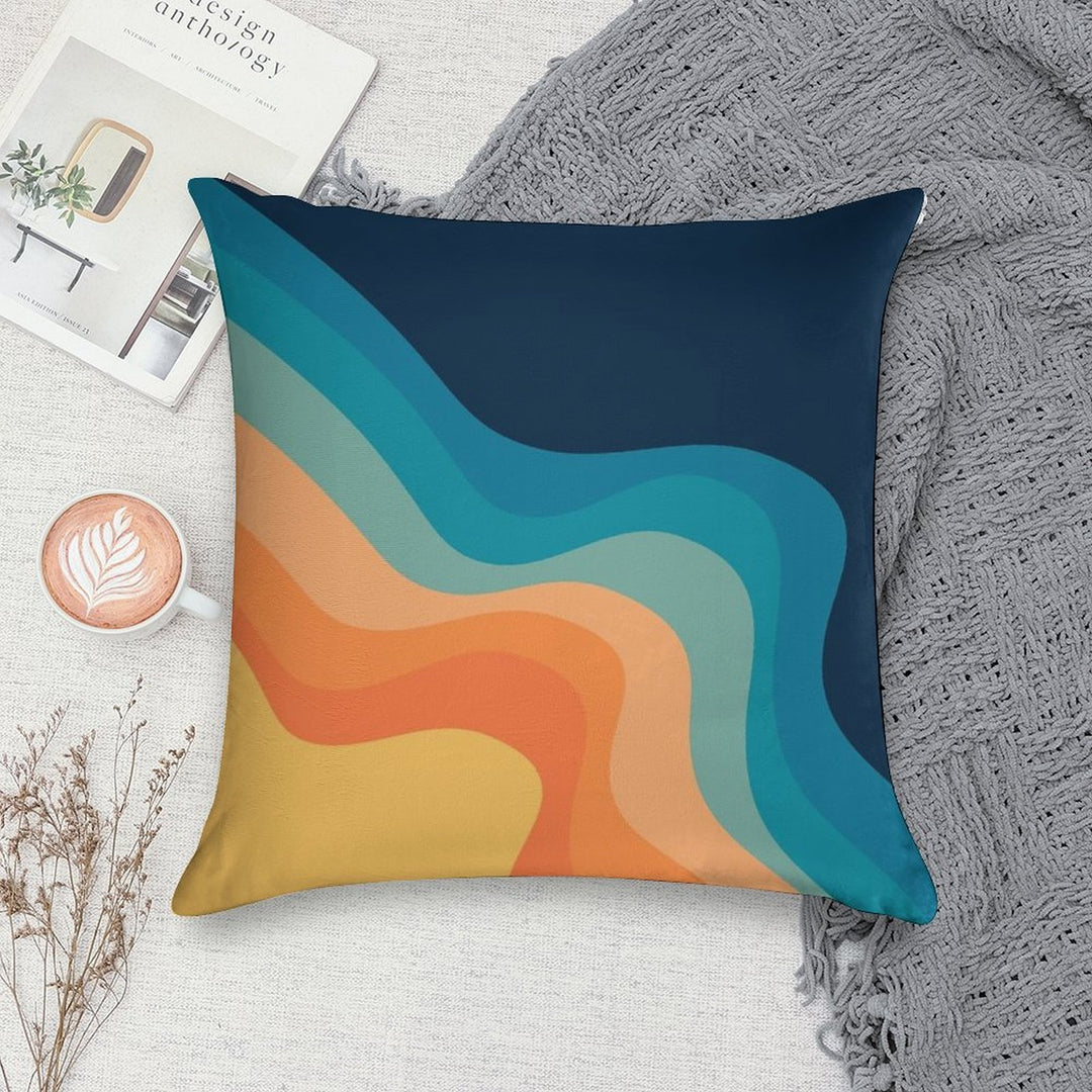 Retro Style Waves Decoration Soft Shrink-Resistant Throw Pillow