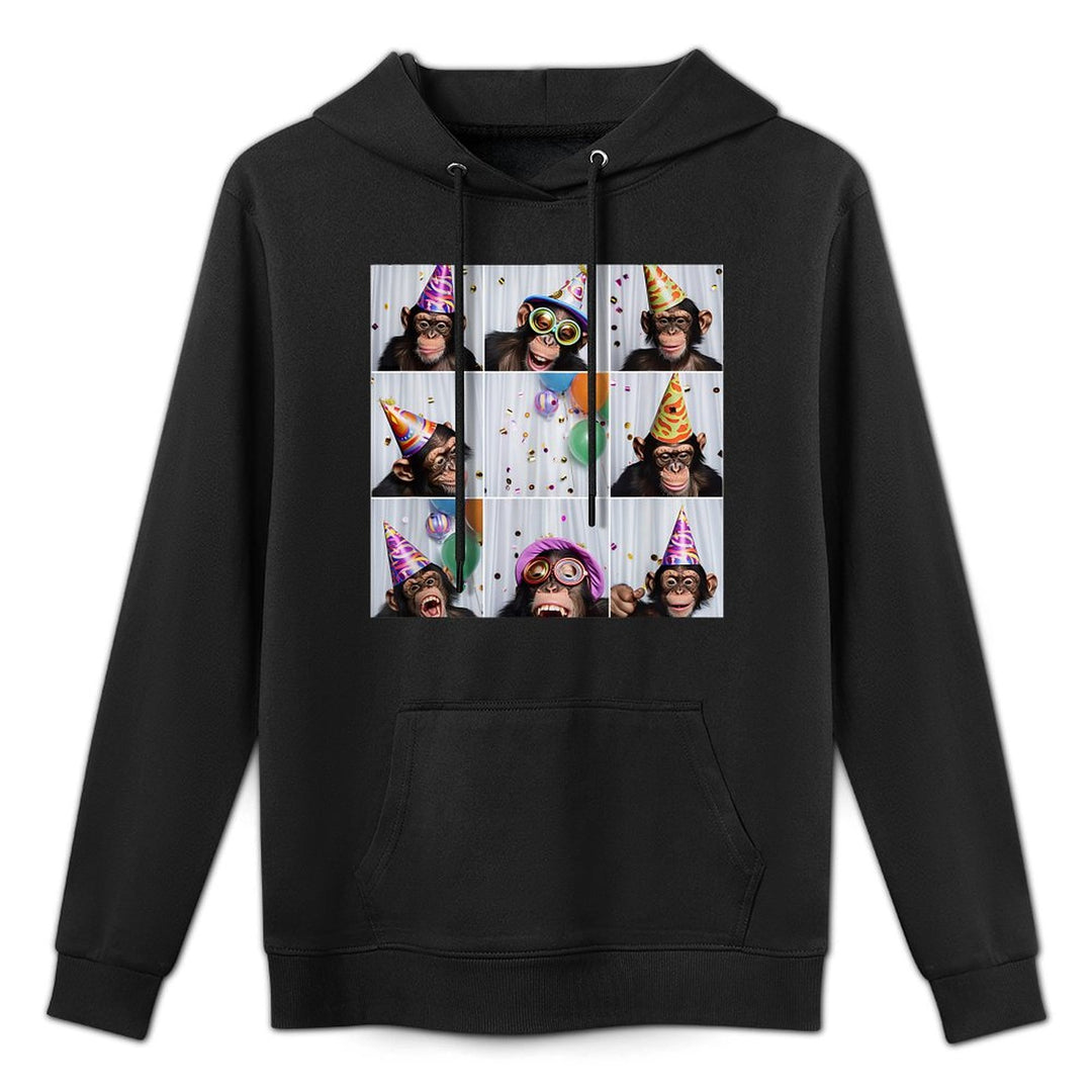 Funny Monkey Selfie Colorful Zoo Animal Monkey Birthday Adjustable Hood Hoodie