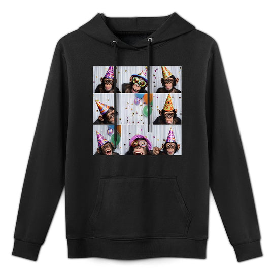 Funny Monkey Selfie Colorful Zoo Animal Monkey Birthday Adjustable Hood Hoodie