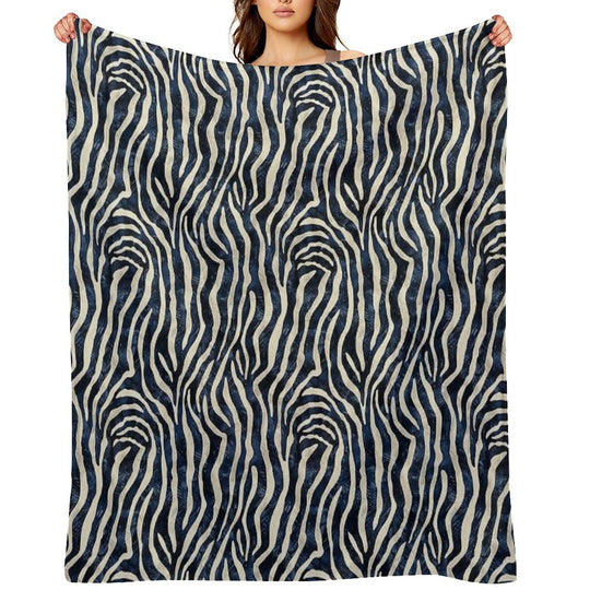 Tropical Zebra Fusion Sustainable Throw Blanket