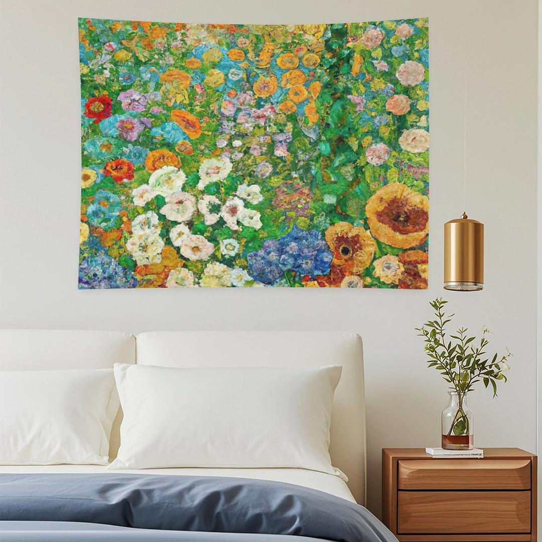 Gustav Klimt Flower Garden Tapestry