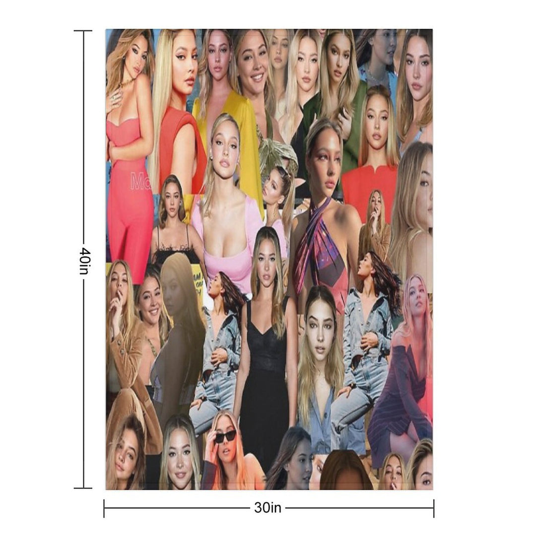 Madelyn Cline Super Fine Beautiful Actress Aesthetic Collage - 1 Anti-pilling Throw Blanket