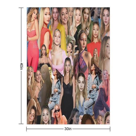 Madelyn Cline Super Fine Beautiful Actress Aesthetic Collage - 1 Anti-pilling Throw Blanket