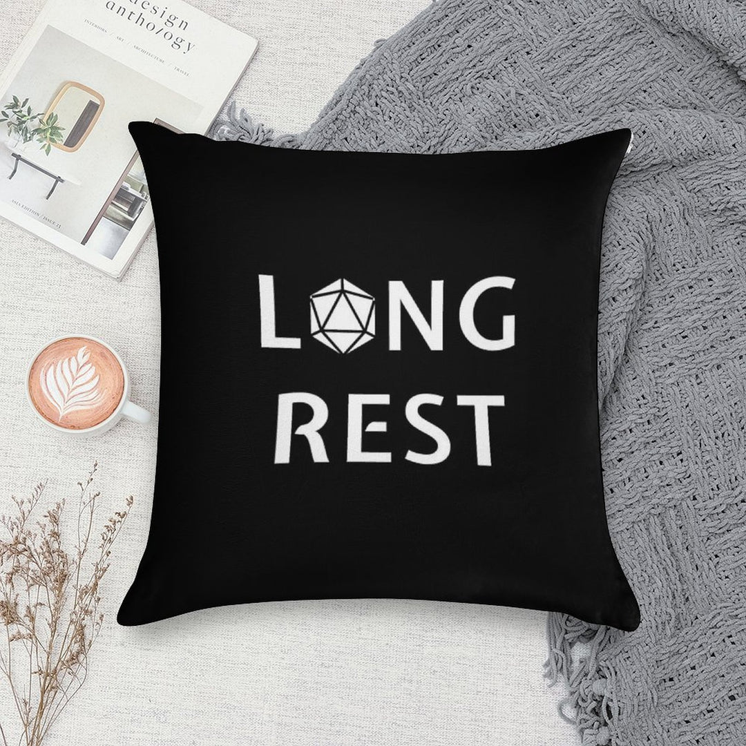 DnD Long Rest with Dice  Funny Saying for Dungeons And Dragons Fan Soft Luxury Feel Throw Pillow