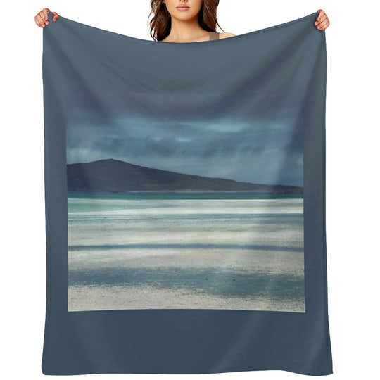 Outer Hebrides North Uist  Clachan Sands  Scotland Sustainable Throw Blanket