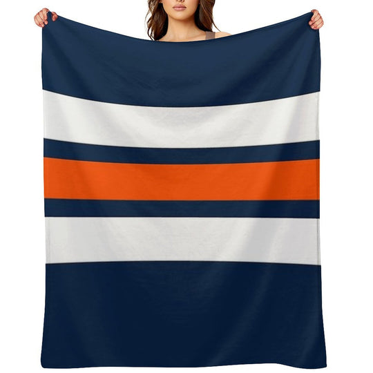 Edmonton Oilers Retro Stripes Plush Throw Blanket