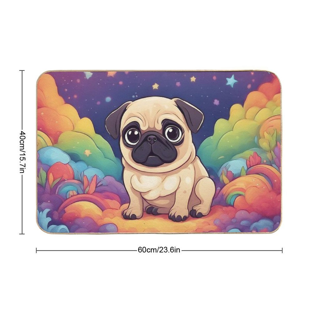 Little Pug  Rapid-Drying Bath Mat