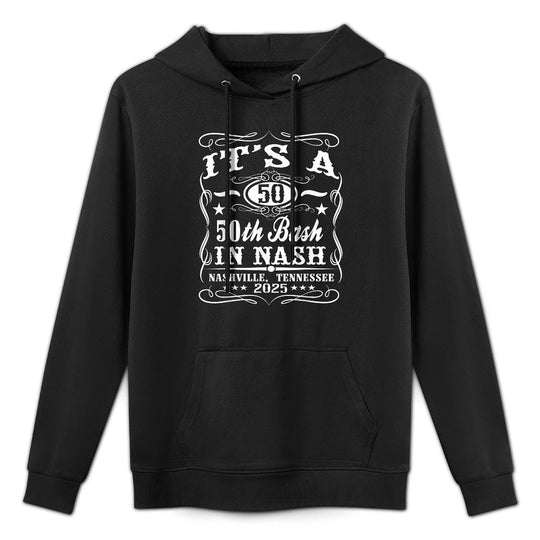 It's A Nashville 50th Birthday Whiskey Double Back Print Moisture-Wicking Hoodie