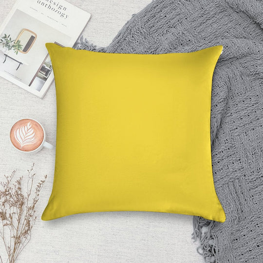PLAIN SOLID BANANA YELLOW - 100 SHADES OF YELLOW ON OZCUSHIONS Soft Skin-Friendly Throw Pillow