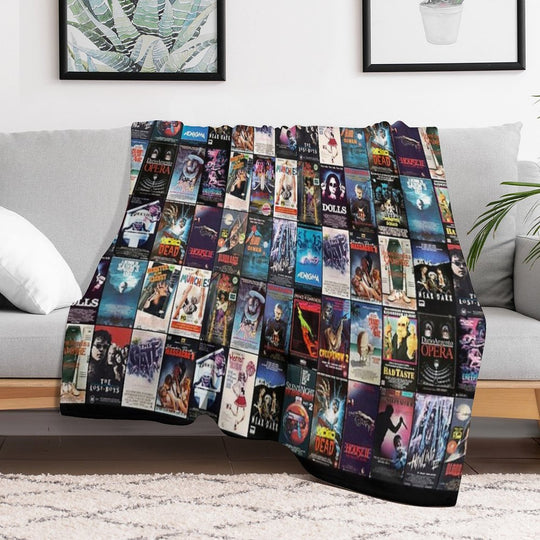 RETRO HORROR VHS ARTWORK - 1987 Machine-washable Throw Blanket
