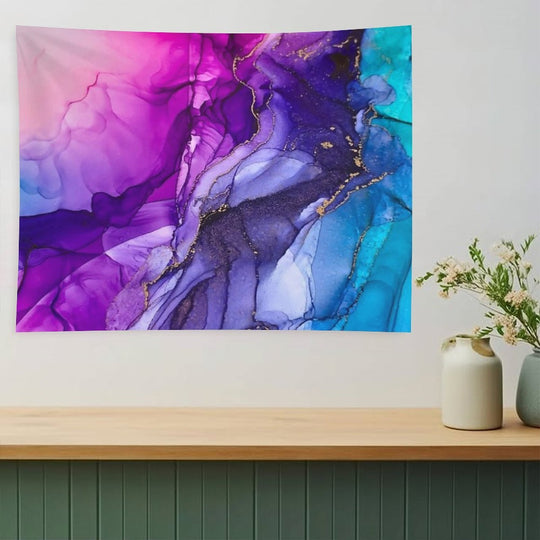Abstract Vibrant Rainbow Ombre Tapestry