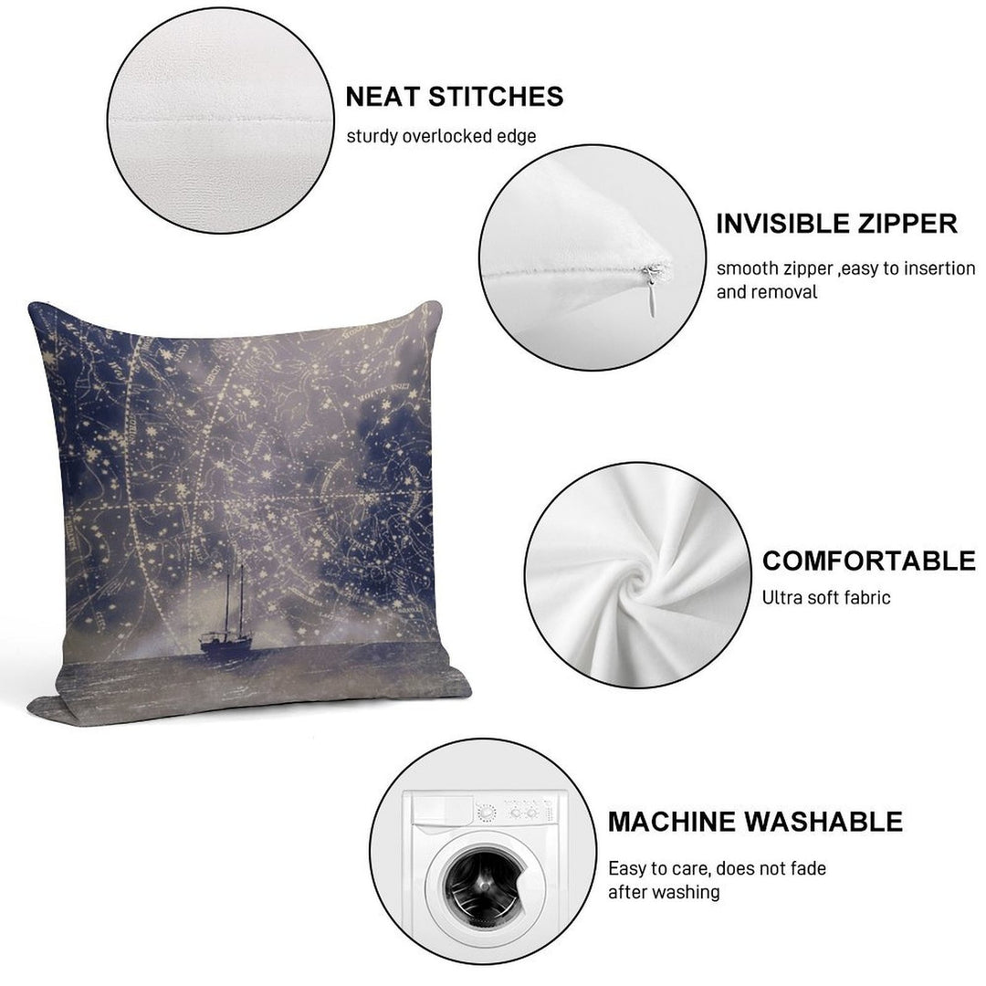 Star Maps Soft Shrink-Resistant Throw Pillow