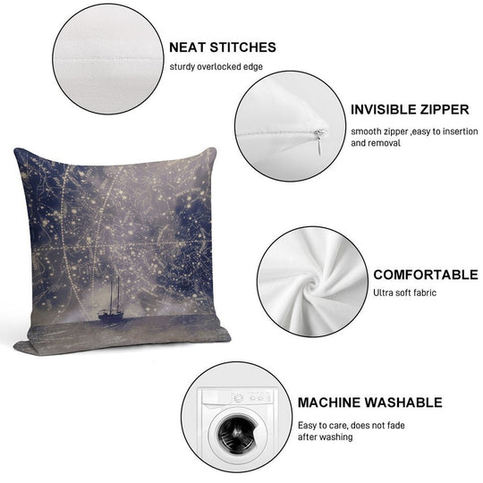 Star Maps Soft Shrink-Resistant Throw Pillow