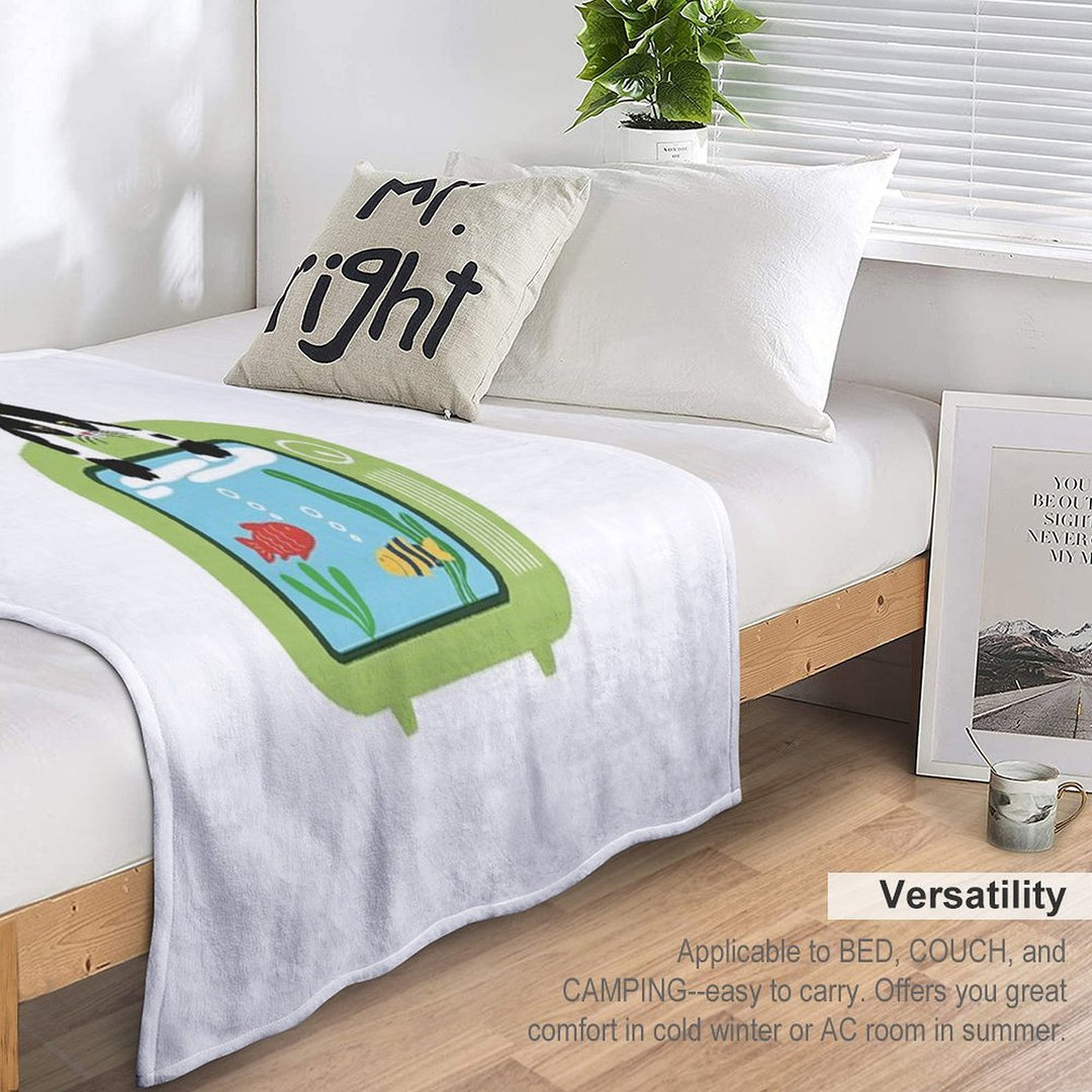 Catflix & Gill Funny Cat And Fish TV Design Gift-ready Throw Blanket