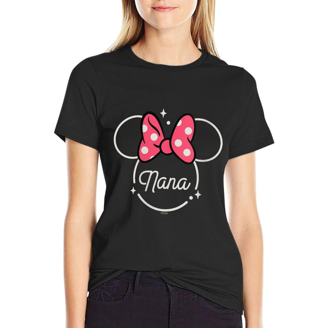 Womens Disney Minnie Mouse Nana Grandma Icon Magic Mother’s Day  High-quality Stitching T-Shirt