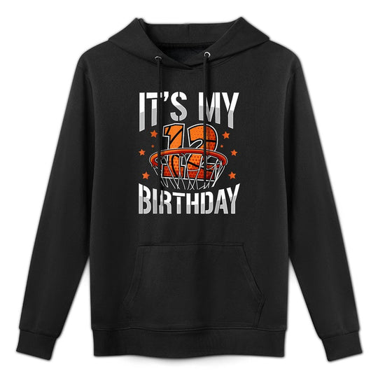 12 Years Old 12th Birthday Basketball Party Boys Kids Unisex Design Hoodie