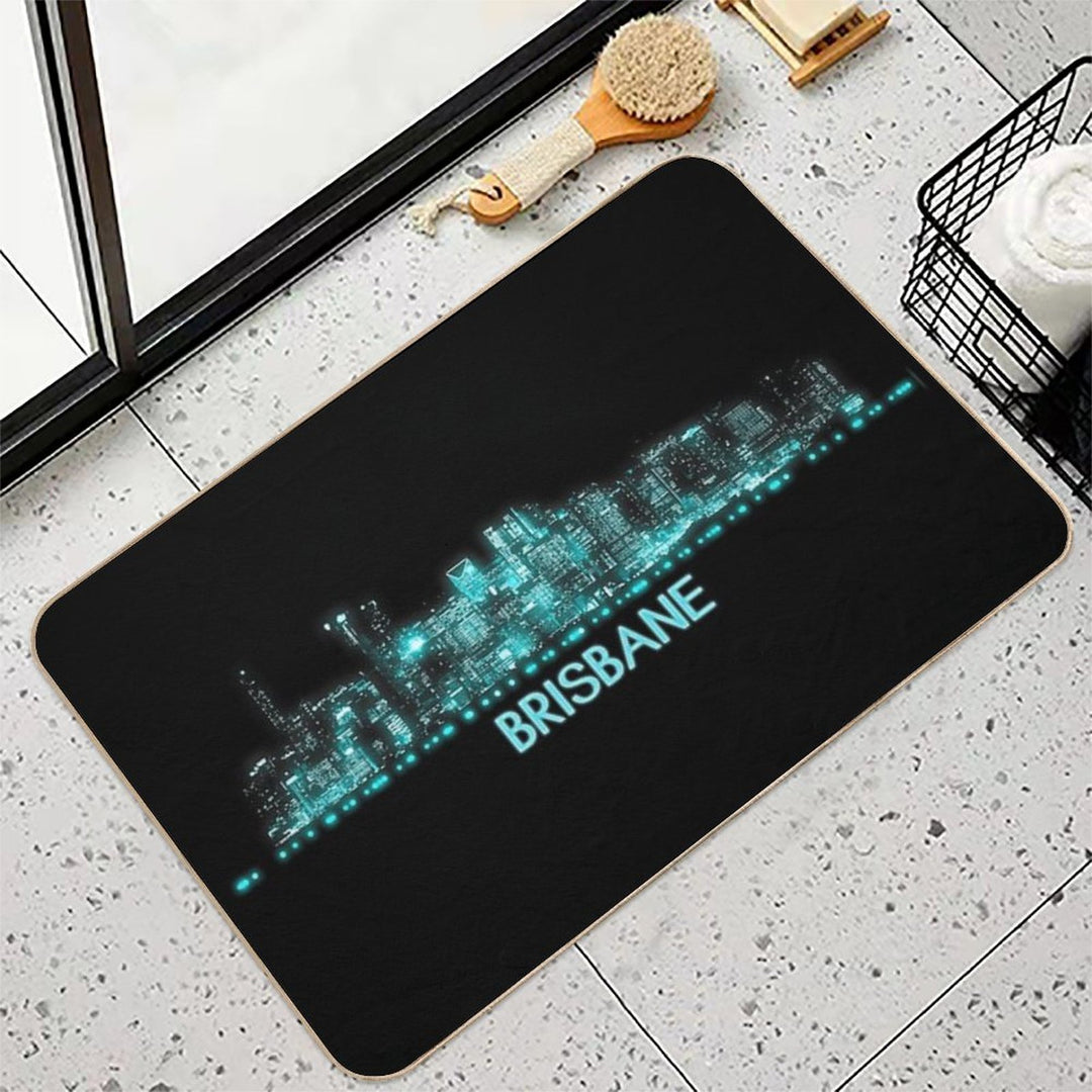 Brisbane Skyline  High-Traffic Bath Mat