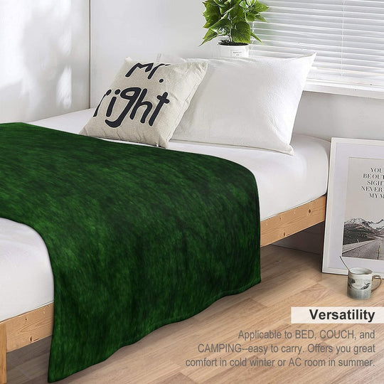 Emerald Green Grass Velvet  Texture Versatility Throw Blanket