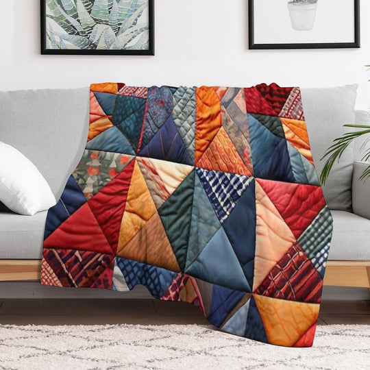 Quilted Patchwork Pattern Eco-conscious Throw Blanket