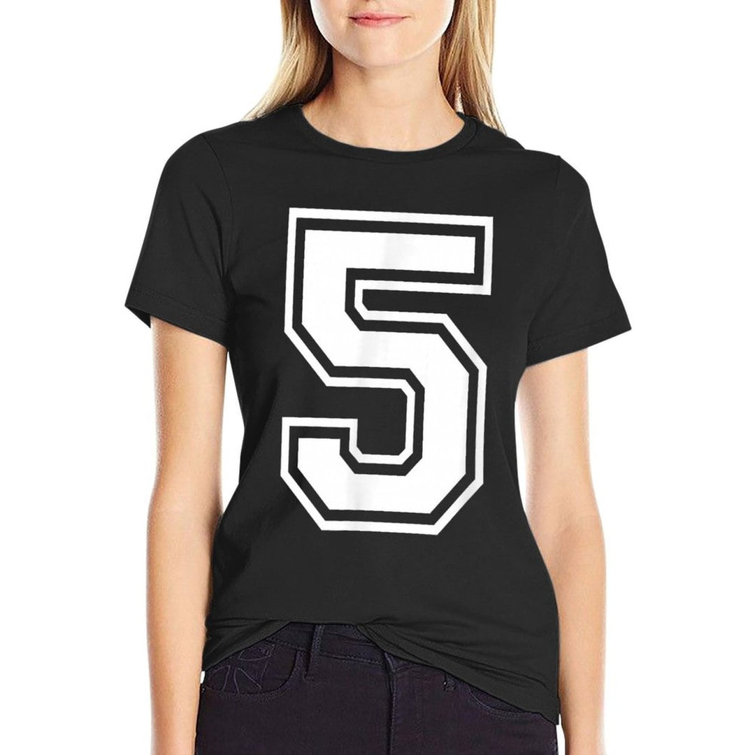 Number 5 Birthday Varsity Sports Team Jersey  Classic T-Shirt