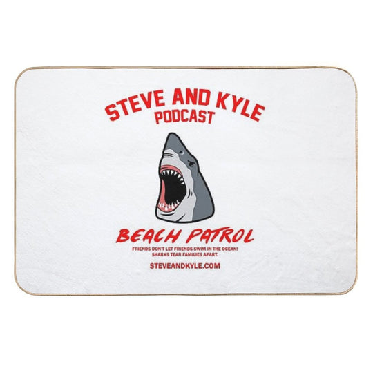 Steve And Kyle Shark Awareness  Slip-Resistant Bath Mat