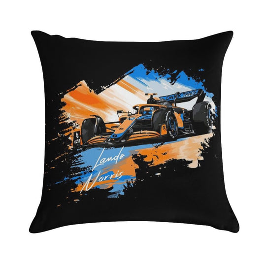 Lando Norris - Retro_Digi Art Soft Fade-Resistant Throw Pillow