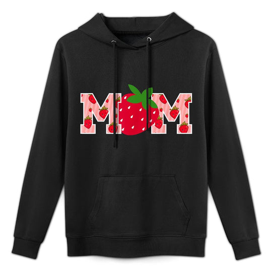 Mom Strawberry First Birthday Party Funny Strawberry Cotton-Polyester Blend Hoodie