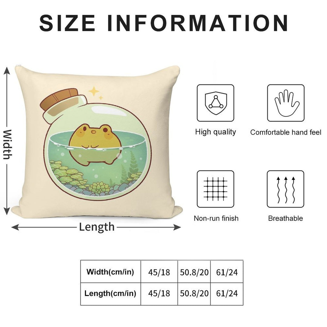 Round Frog Potion Soft Decorative Cover Throw Pillow