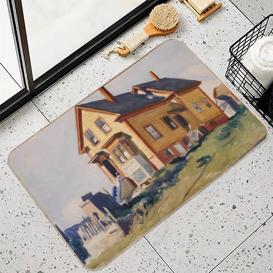 House in Italian Quarter   1923 by Edward Hopper  Versatile Bath Mat