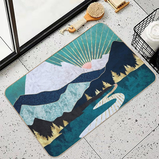 Winter River  Repositionable Bath Mat